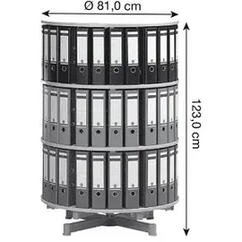 REEF Ordnerdrehsäule buche bis zu 72 Ordner, Komplett drehbar, H: 123,0 cm