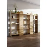 TemaHome Bücherregal »Venice, Offenes elegantes Designregal, 5 Ablagen, Höhe 175 cm«, mit abgerundete Aussenseiten, mit verstecktem Stauraum, braun