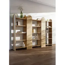 TemaHome Bücherregal »Venice, Offenes elegantes Designregal, 5 Ablagen, Höhe 175 cm«, mit abgerundete Aussenseiten, mit verstecktem Stauraum, braun