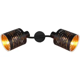 GLOBO Tunno 2X E14 Led schwarz/gold Metall