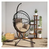 vidaXL Hängesessel Ei-Design Taupe