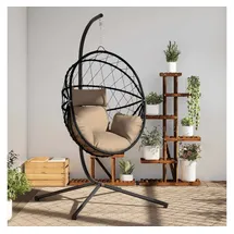 vidaXL Hängesessel Ei-Design Taupe