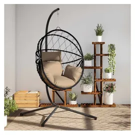 vidaXL Hängesessel Ei-Design Taupe