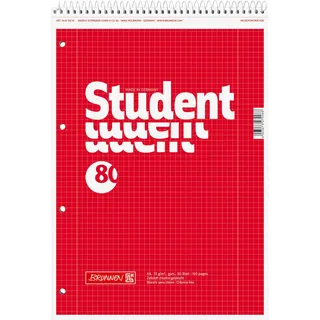Brunnen Collegeblock A4 kariert rot