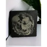 Glasuntersetzer mit Gravur Sternzeichen – Schieferuntersetzer als Geburtstagsgeschenk – Schieferplatte 10 x 10 cm- Geschenkidee (Wassermann)