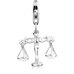 Charm-Einhänger NENALINA "Anhänger Sternzeichen Waage Tier 925 Silber", silber, Charms, Damen, ohne Stein, Silber 925 (Sterlingsilber)