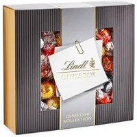 Lindt Schokolade LINDOR Home Office Box | 935 g | Ca. 74 Kugeln mit zartschmelzender Füllung, Sorten: Milch, Dark 60%, Weiß, Haselnuss, Caramel | Pralinen- und Schokoladengeschenk | Großpackung