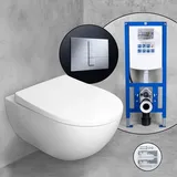 Geberit Acanto Wand-WC & Tellkamp WC-Sitz mit neeos Vorwandelement, L: 51 B: 35 weiß 500600012+16791CR#SET
