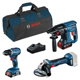 Bosch Professional AMPShare 18V Maschinen-Set 3 Tool Kit  (18 V, 2 Akkus, 2 Ah - 4 Ah, 7 -tlg., Anzahl Drehmomentstufen: 20 Stk.) + BAUHAUS Garantie 5 Jahre auf elektro- oder motorbetriebene Geräte