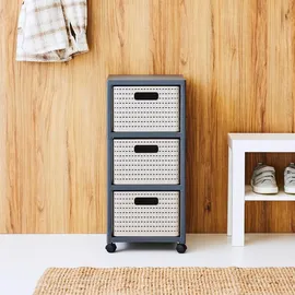Rotho Rollcontainer Country 37,5 x 32,5 x 71,2 cm 3-tlg. weiß