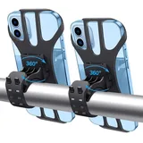 ZC GEL Fahrrad-Handyhalterung, 2 Stück, universelle Motorrad-Telefonhalterung, 360° drehbar, verstellbar, kompatibel mit iPhone 13/12/11 und mehr 11,4 cm bis 17,8 cm Smartphones
