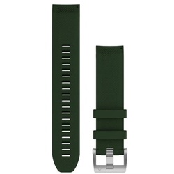  QuickFit 22-Uhrenarmbänder Silikon Dunkelgruen mit Teilen in Titan 