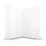 Rauch Quadra Eckschrank inkl. Türendämpfer weiß 4-trg., 2 Kleiderstangen, 12 Einlegeböden, BxHxT 181x229x187 cm