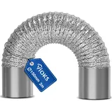 VIOKS Alu Flexrohr 150mm Abluftschlauch Trockner 2 Meter für 150erR Luftführungssysteme - Universal Klimaanlage Rohr Dunstabzugshaube Schlauch Trockner Abluftschlauch Schlauch für Klimaanlage