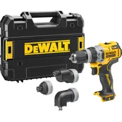 DEWALT 12 Volt Akku-Bohrschrauber mit 4 werkzeuglos wechselbaren Werkzeug-Aufnahmen (Basisversion) DCD703NT-XJ
