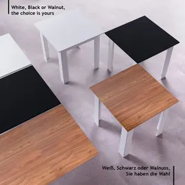 Miadomodo MIADOMODO® Esstisch - Quadratisch, 80x80x76,5cm, für 4 Personen, aus MDF, Platte in Weiß/Schwarz/Braun, Klein - Küchentisch, Esszimmertisch, Speisetisch, Wohnzimmertisch Weiß,