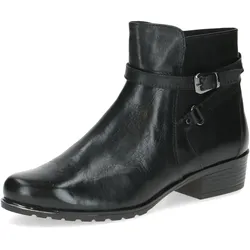 Stiefelette CAPRICE, Damen, Gr. 38, schwarz, Nappaleder, klassisch, Schuhe, Blockabsatz, Boots mit Zierschnalle und Zierriemchen
