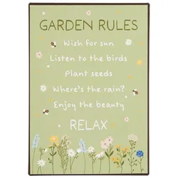 IB Laursen Metallschild Garden Rules, 14 x 20 cm, GARDEN RULES