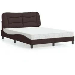 Bett mit Matratze – Dunkelbraun, 120x200 cm – Komfort & modernes Design