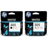 HP 305 3YM61AE Tintenpatrone, kompatibel mit Deskjet 2700, 4100 Series, Envy 6020 Series, 6030, 6420, 6430, Schwarz, Standardgröße