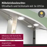 Paulmann LED Möbel-Einbauleuchte eisen gebürstet Ø 6,5 cm warmweiß 3er Set