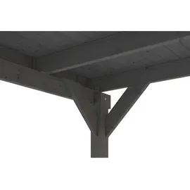 SKANHOLZ Flachdach Doppelcarport 5,46 x 5,55 m schiefergrau inkl. Pfostenanker