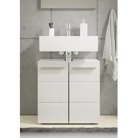 BASIC by Balculina Waschbeckenunterschrank Mandi 60 x 62 cm Weiß Hochglanz