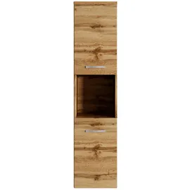 Badplaats Montreal Badezimmerschrank 30 x 130 x 30 cm Eiche/Braun