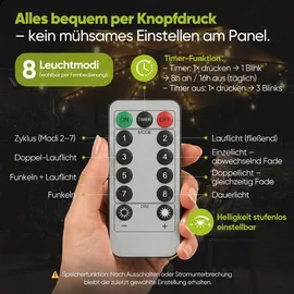Sekey Solar Lichterkette 4M 136 LEDs spritzwassergeschützt