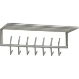 FineBuy Wandgarderobe FineBuy Garderobe Metall Silber Flur Hakenleiste mit Ablage