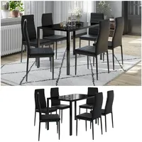 Vicco "Grand Metall", moderne Essgruppe mit Esszimmertisch und 6