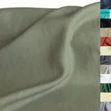 TOLKO 50cm Leinenstoff Meterware Natur Leinentuch für Kleider Hose Rock Bluse Hemd Vorhänge Gardinen Kissen Bettwäsche | 140cm breit | Stoffe zum Nähen Meterware Leinen Stoff kaufen (Grau Grün)