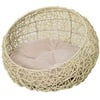 Katzenbett aus Rattan mit Kissen beige Ø56 x 35 cm