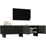 stilvora TV-Lowboard 180x40x55 cm Schwarz Spanplatte