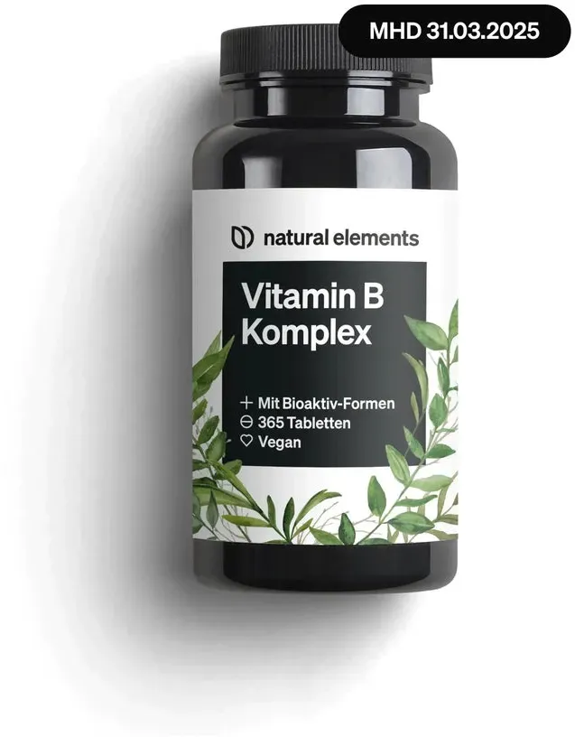 Vitamin B Komplex – 365 Tabletten für 12 Monate – Premium-Rohstoff Quatrefolic® – mit Bioaktiv-Formen & 2 Kofaktoren – vegan, hochdosiert – unabhängig laborgeprüft 365 St