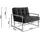 s-style möbel Loungesessel 84 x 81 x 89 cm Schwarz/Silber mit Polyetherschaumkern