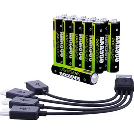 Verico Li-Ion-Akku Loop Energy AAA, mit USB-C Buchse, 12er Pack