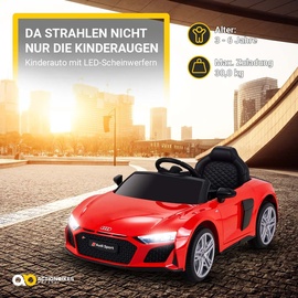 Actionbikes Motors Kinder-Elektroauto Audi R8 Spyder lizenziert, 60 Watt, LED-Scheinwerfer, Musik, Hupe, Fernbedienung, (Rot)