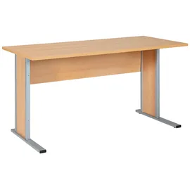 MÖBELPARTNER Schreibtisch Smileline V Buche