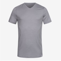 Tom Fyfe T-Shirt Merino T-Shirt V-Ausschnitt Herren grau XL