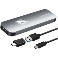 Dogfish Tragbare Externe SSD 256GB Ngff 2242/2260/2280 Graues Metall USB 3.1 Typ-C Ultra-leichte Externe Mini Atmungsaktiv SSD für Mac/Windows/Android/Linux (bis zu 6Gbps,mit LED)