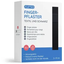 Flexeo Fingerpflaster 2 cm x 12 cm Schwarz 50 St.
