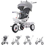 Chipolino Tricycle Futuro 2 in 1 faltbar, Becherhalter, Musik, Licht, PU-Räder, Farbe:grau