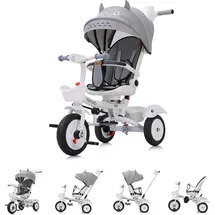 Chipolino Tricycle Futuro 2 in 1 faltbar, Becherhalter, Musik, Licht, PU-Räder, Farbe:grau