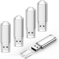 Datarm USB Stick 64GB 5 Stück Bulk Flash-Laufwerke – Metall Mini USB 2.0 Speicherstick – tragbarer Silber Pen Drive Wert Datenspeicherung Bild Video Datei Musik Geschenk für Familie