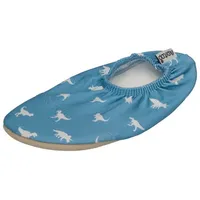 Slipstop Kinder Hausschuhe Badeschuhe DINO PETROL Dinosaurier blau, Größe:24/26