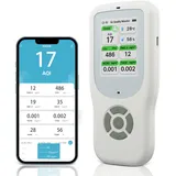 XIIW 10 in 1 Luftqualität Messgerät Melder, ndir WiFi Luftqualitätsmonitor mit AQI/CO2/PM1.0/PM2.5/PM10/HCHO/TVOC, Temperatur & Luftfeuchtigkeit, Tragbar