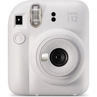 Fujifilm Sofortbildkamera instax mini 12 CLAY Weiss+instax mini glänzend (10pl), Sofortbildkamera, Weiss