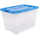 Iris Ohyama IRIS Clear NTB Aufbewahrungsbox 60,0 l transparent, blau 39,5 x 57,5 x 36,5 cm