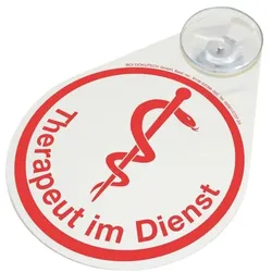 BOI Hinweisschild »Therapeut im Dienst« für Autoscheibe weiß, 8x11 cm
